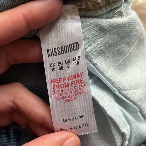 Missguided Blue Denim Distressed Mini Skirt - Picture 12 of 12
